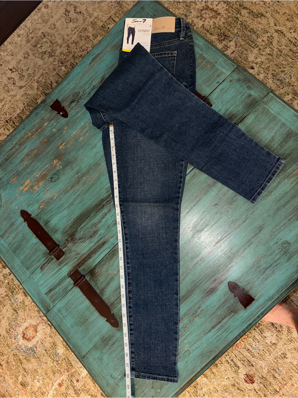 Seven7 Women’s Skinny Jeans - Dark Blue Denim Size 8